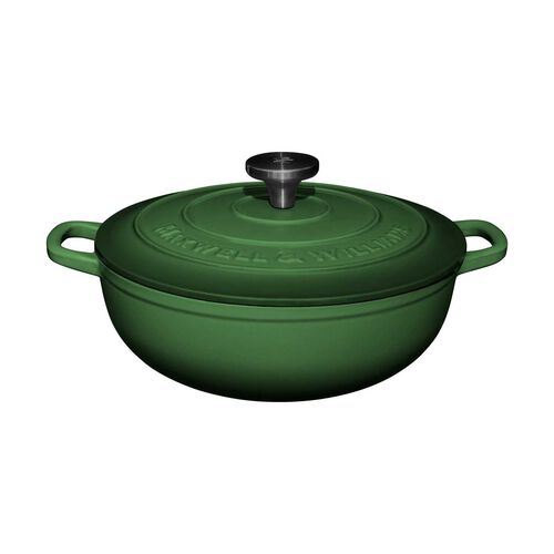 Maxwell & Williams Cast Iron Round Casserole English Racing Green 26cm